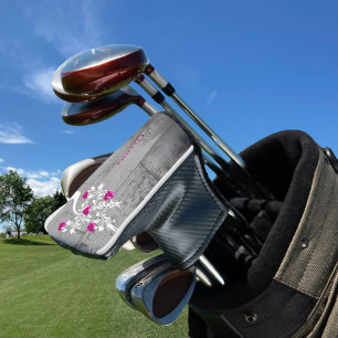 Magenta Tree of Hearts Personalised Golf Head Cover