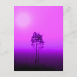 Magenta Trees Postcard