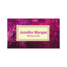 Magenta Trendy Modern Abstract Gold Makeup Artist