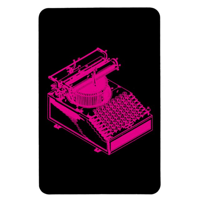 Magenta Type Writing Machine Magnet (Vertical)