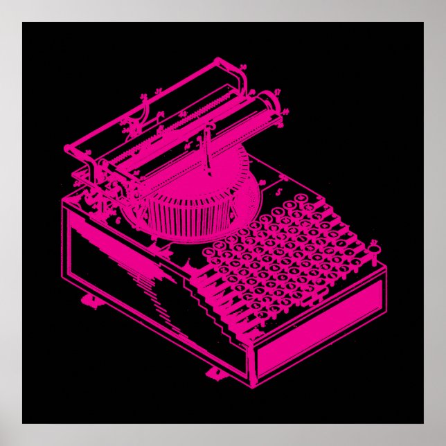 Magenta Type Writing Machine Poster (Front)