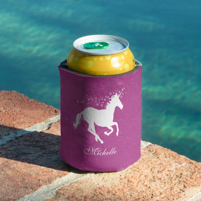 Magenta Unicorn Personalised Can Cooler (In Situ Pool)