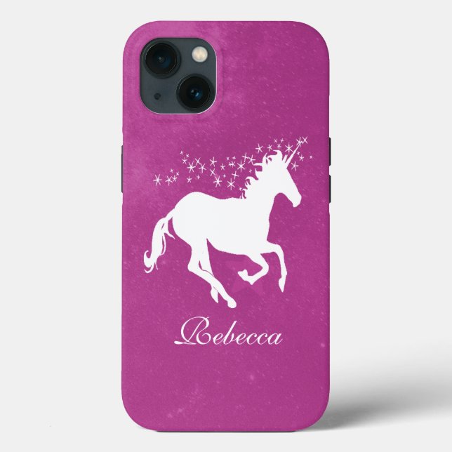 Magenta Unicorn Personalised Case-Mate iPhone Case (Back)
