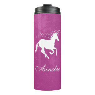 Magenta Unicorn Personalised Thermal Tumbler