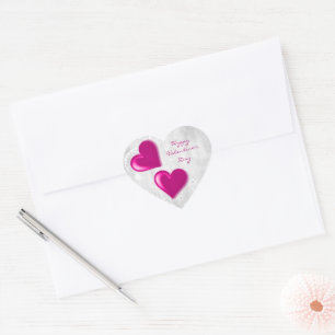 Magenta Valentine Hearts Sticker