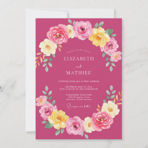 Magenta Vibrant Summer Wedding Invitation