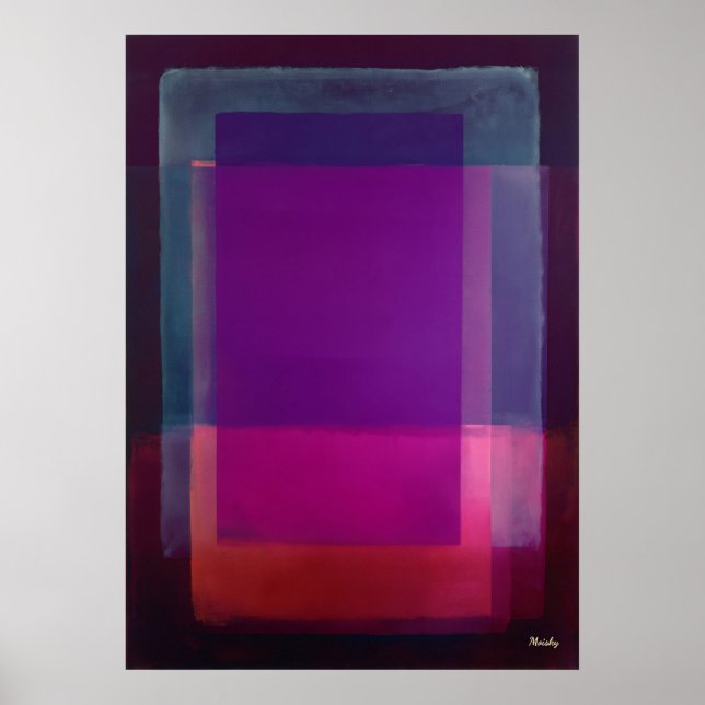 Magenta Violet Color Field Abstract Modern Art Poster (Front)