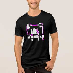 Magenta White Art Gameboard Geometric MCM-inspired Tri-Blend Shirt