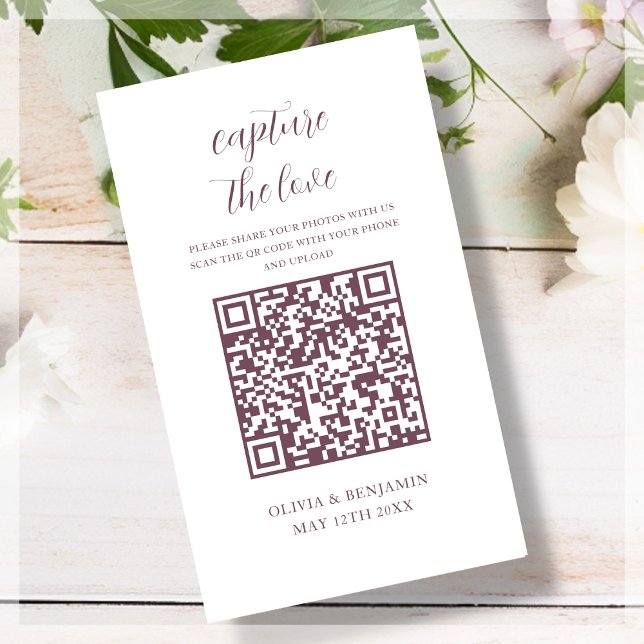 Magenta | White Capture The Love QR Code Enclosure Card (Creator Uploaded)