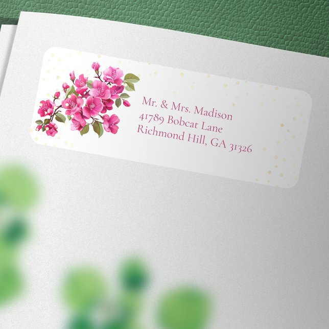 Magenta Wild Roses Return Address (Creator Uploaded)