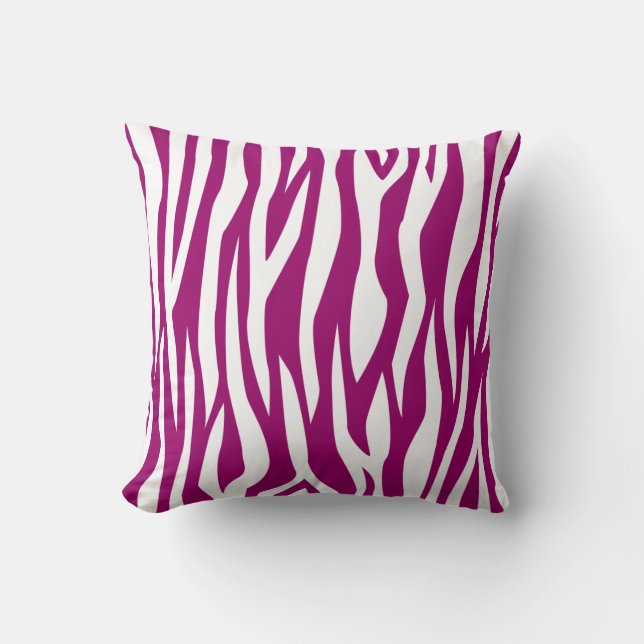 Magenta Zebra Print Cushion (Front)