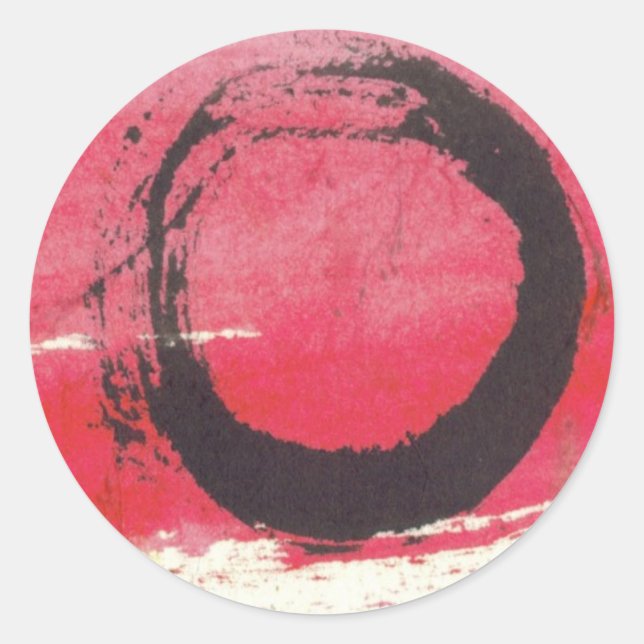 Magenta Zen Circle Classic Round Sticker (Front)