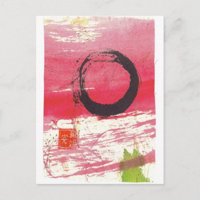 Magenta Zen Circle Postcard (Front)