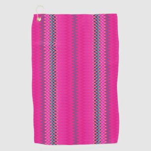 Magenta Zigzag  Golf Towel