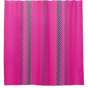 Magenta Zigzag Shower Curtain