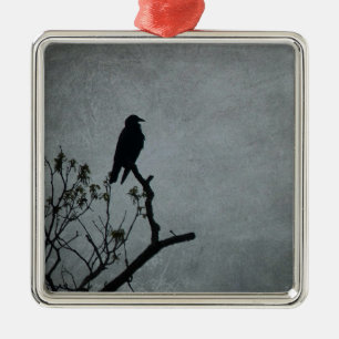 Magestic Crow Metal Tree Decoration