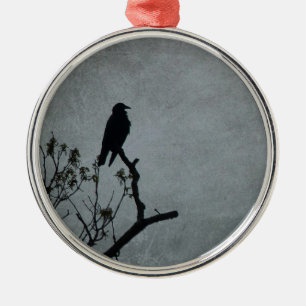 Magestic Crow Metal Tree Decoration