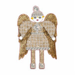 Magestic Martzkin Angel Ornament Photo Sculpture Decoration<br><div class="desc">This Tinsel Martzkin Christmas Angel will look sweet on any tree! Merry and magestic, it makes make a great holiday party favour or Christmas gift tie-on, too! Also available as a table decoration, keychain, magnet, or brooch. From my Tinsel Martzkin Collection of coordinated holiday stationery and postage, tabletop items and...</div>