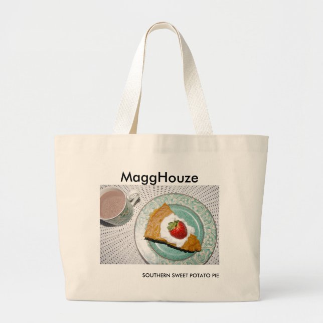 MaggHouze Southern Sweet Potato Pie Large Tote Bag (Front)