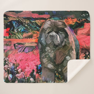 MAGGIE black chow SHERPA BLANKET 3 sizes