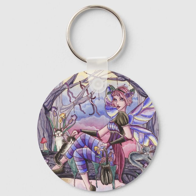 Maggie - Fairy and Cat Keychain (Front)