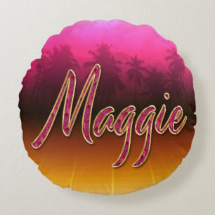 Maggie First Name Golden pink cushions