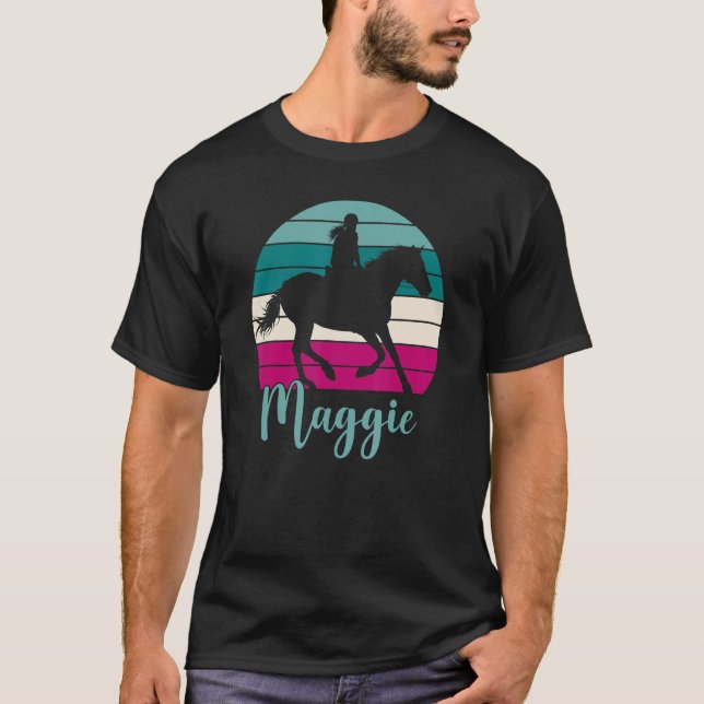 Maggie Name   Equestrian  Maggie Horse Girl T-Shirt (Front)