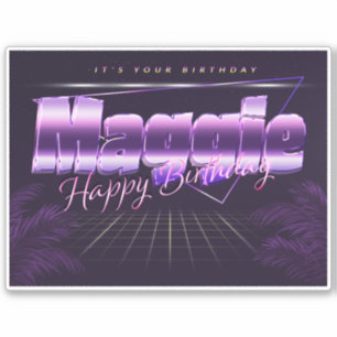 Maggie Name First name lila retro Sticker Birthday