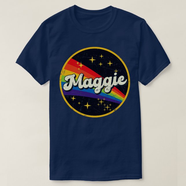Maggie Rainbow In Space Vintage GrungeStyle T-Shirt (Design Front)