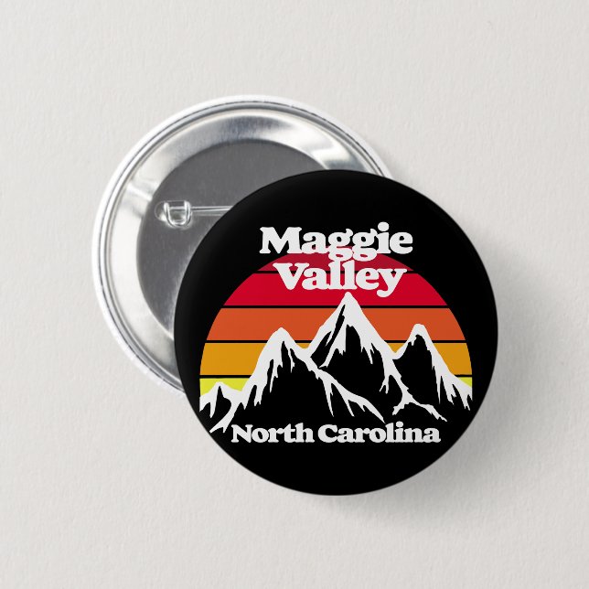 Maggie Valley North Carolina 6 Cm Round Badge (Front & Back)