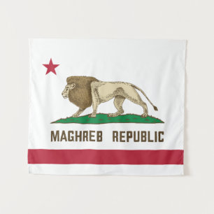 Maghreb Republic Lion Flag Berber Pride Tapestry
