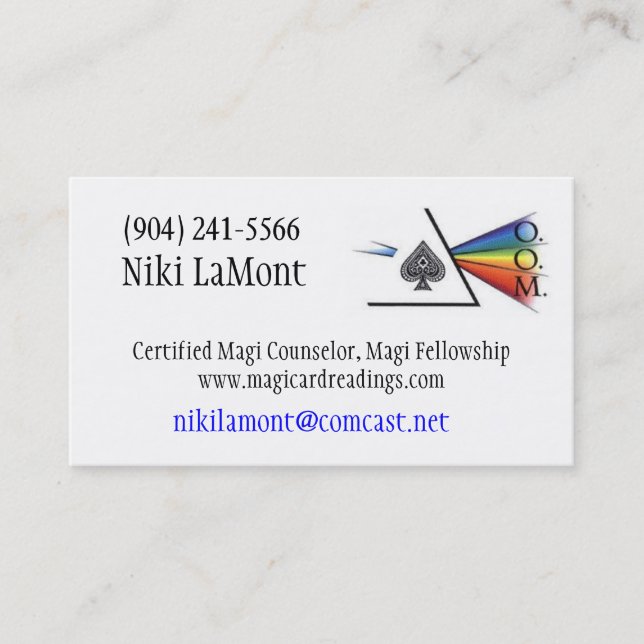 Magi Logo, Certified Magi Councelo... - Customised Business Card (Front)