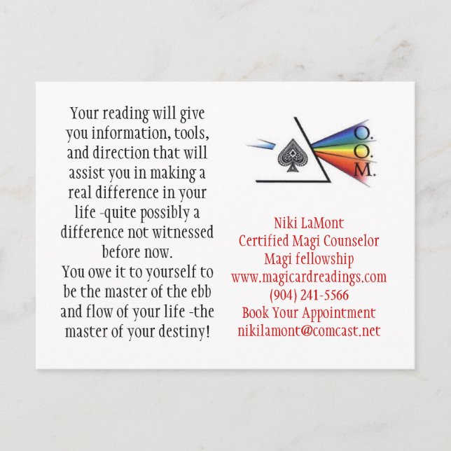 Magi Logo, Niki LaMontCertified Ma... - Customised Postcard (Front)