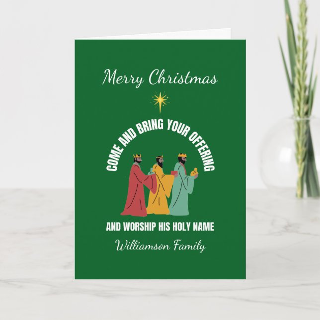 Magi Three Wise Men Christian Christmas Nativity Holiday Card (Front)