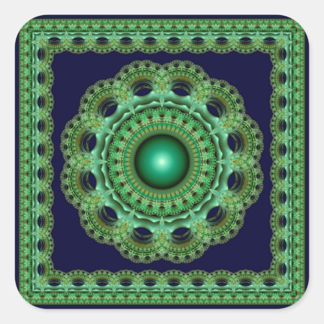 Magian fairy fractal decoration square sticker (Front)