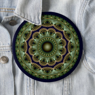 Magian glorious fractal glossy pattern 6 cm round badge