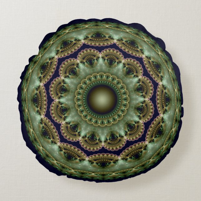 Magian glorious fractal glossy pattern round cushion (Front)