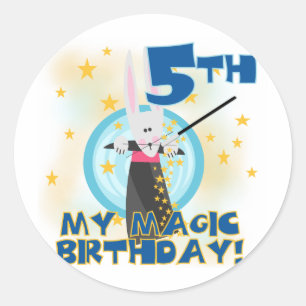 Magic 5th Birthday Tshirts and Gifts Classic Round Sticker