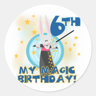 Magic 6th Birthday Tshirts and Gifts Classic Round Sticker