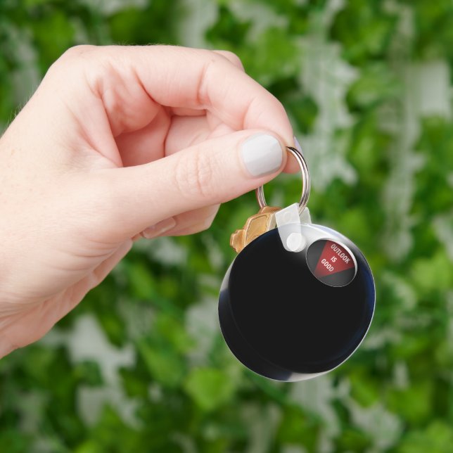 Magic 8 Ball says, "Outlook is Good" Key Ring (Hand)