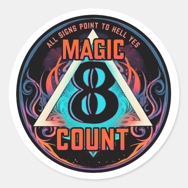 Magic 8 Count Circle Sticker (Front)