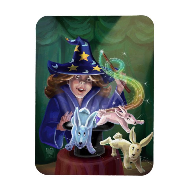 Magic Act Rabbits from the Hat Magnet (Vertical)