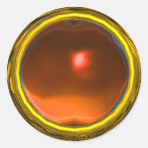MAGIC AGATE , bright vibrant yellow orange Classic Round Sticker
