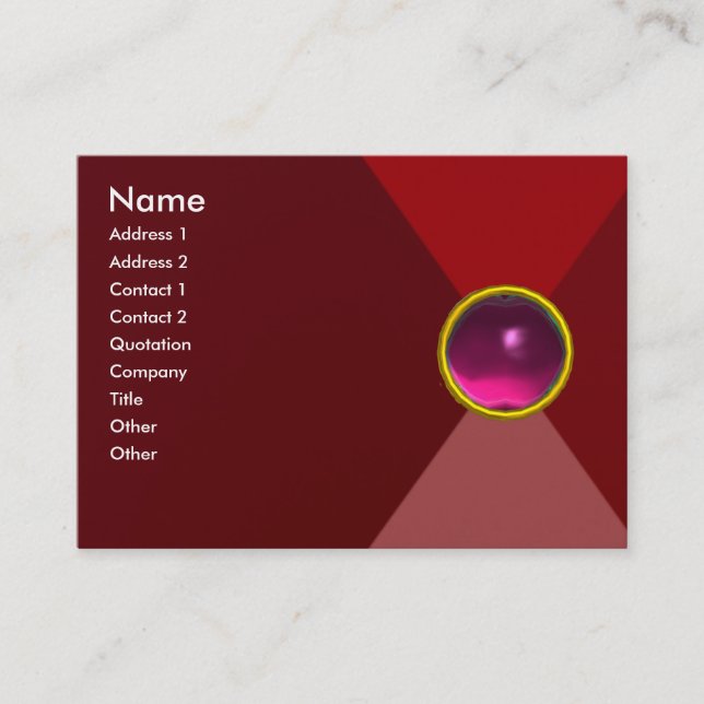 MAGIC AMETHYST, bright vibrant red pink purple Business Card (Front)
