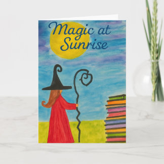Magic at Sunrise – Watercolor Witch Greeting  Card