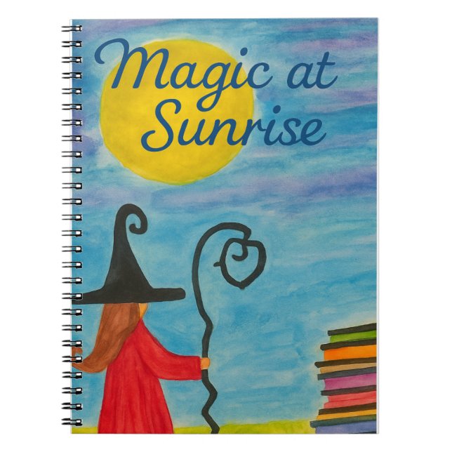 Magic at Sunrise – Watercolor Witch Notebook (Front)
