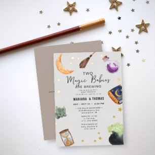 Magic Babies Brewing Twins Neutral Baby Shower