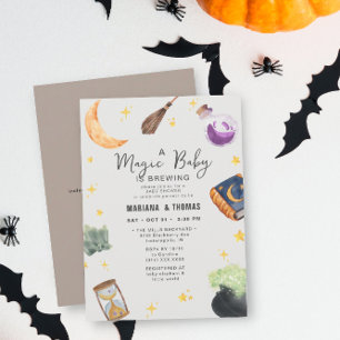 Magic Baby Brewing Neutral Halloween Baby Shower Invitation