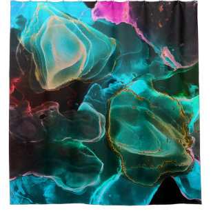 Magic Background. Hand Paint. Flow Creativity Wate Shower Curtain