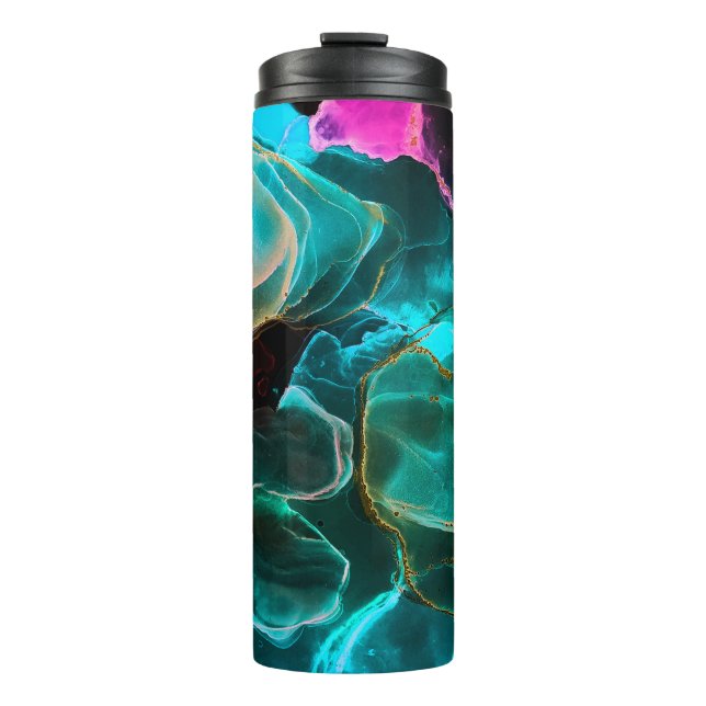 Magic Background. Hand Paint. Flow Creativity Wate Thermal Tumbler (Front)